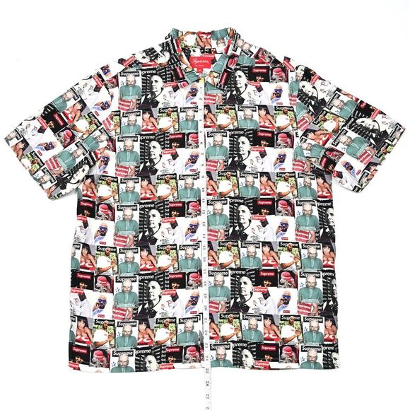 Supreme Men's Magazine Print Viscose All Over Print Shirt Button Up SS23 Medium - Picture 3 of 11